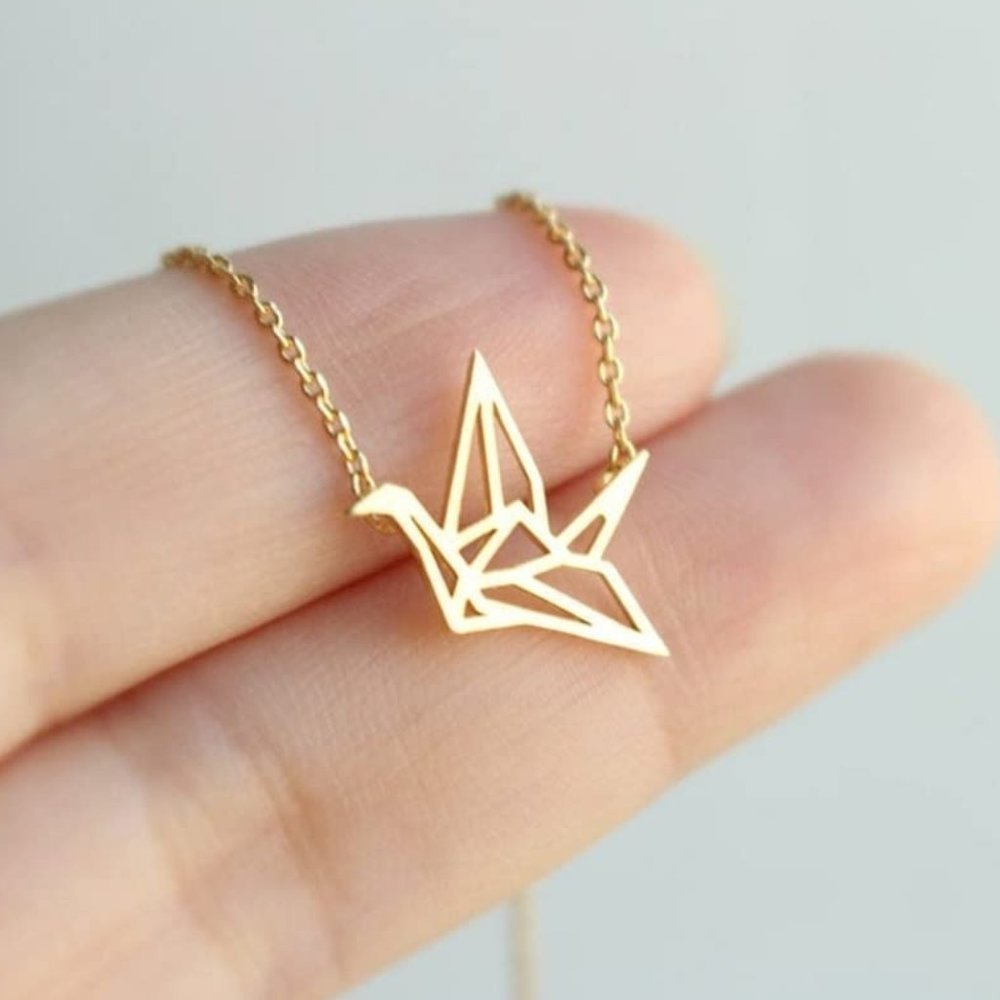 Dainty Origami Crane Necklace